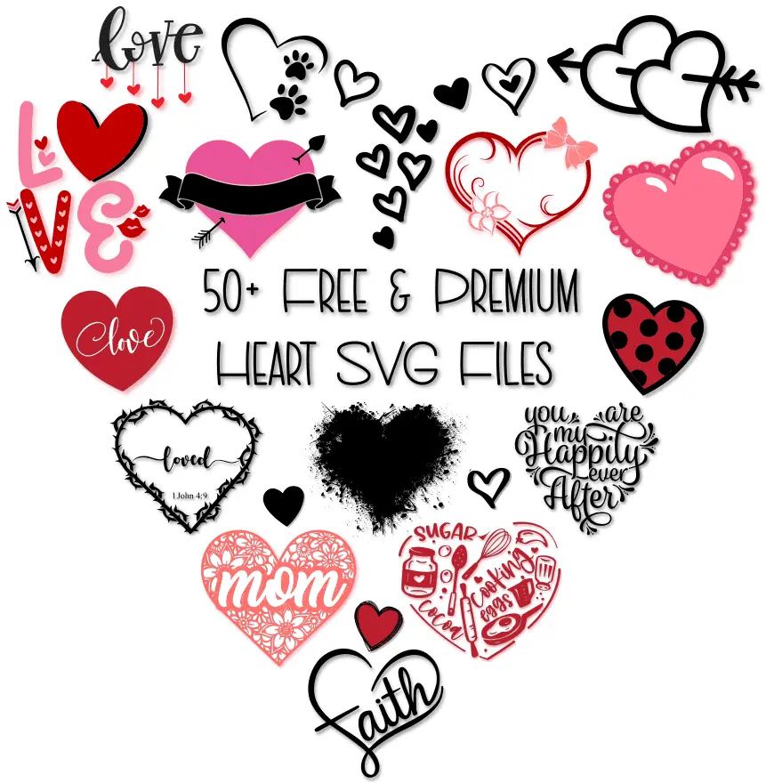 His and Hers SVG Cut File Bundle With Heart Detail for Cricut and