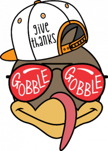 Give Thanks Gobble Cute Turkey Free Svg File For Members Svg Heart