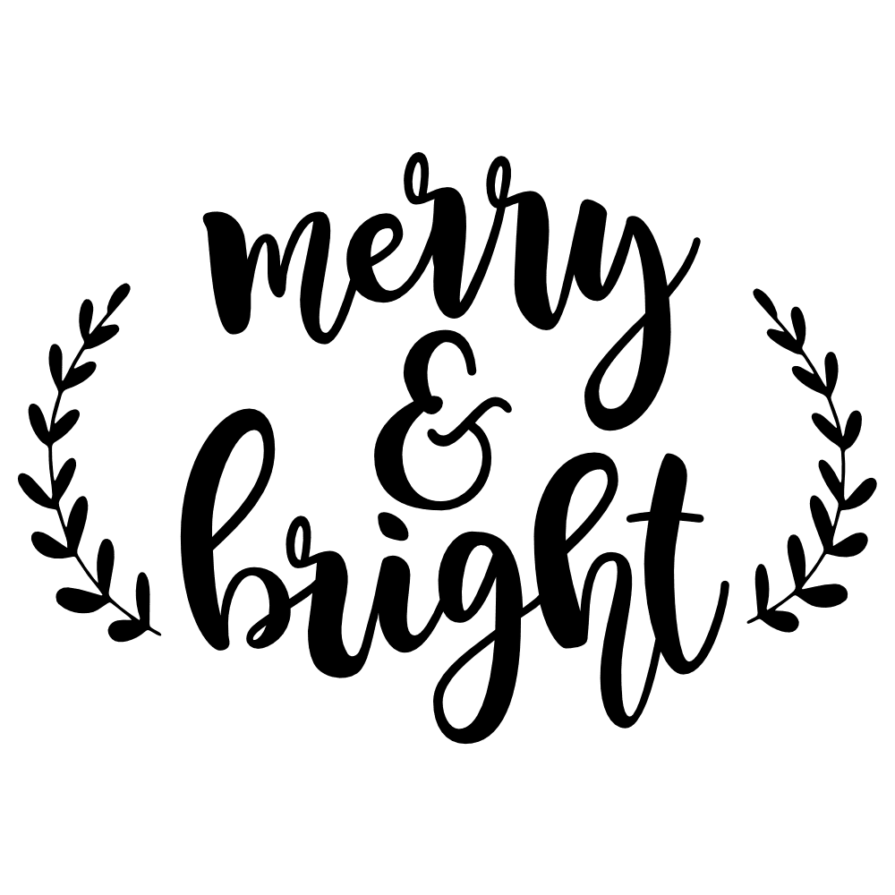 merry and bright, christmas free svg file - SvgHeart.com