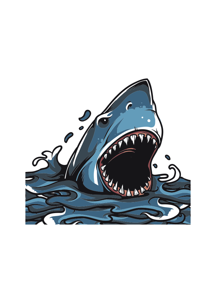 Shark With Open Mouth Free SVG File - SvgHeart.com
