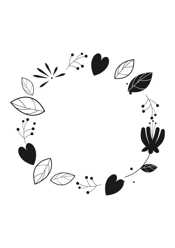 Monogram frame svg cut file, Leaves circle wreath, (558157)