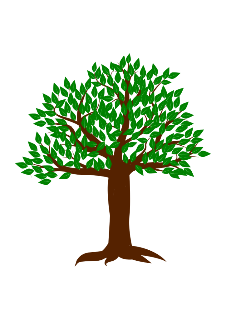 Tree With Leaves And Roots - free svg file for members - SVG Heart