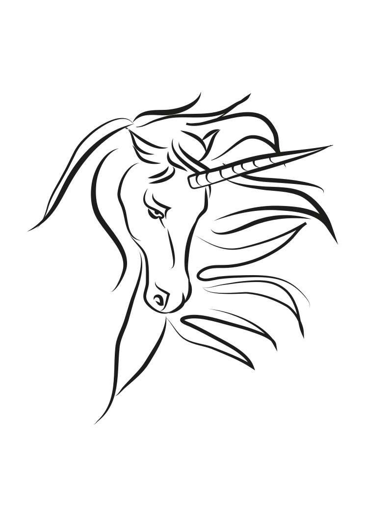 Download Unicorn Head Art Free SVG File - SvgHeart.com