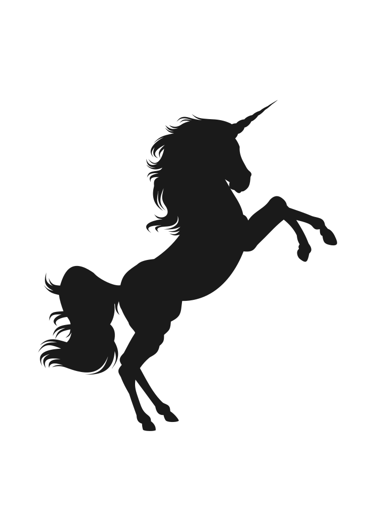 Download Unicorn Black Silhouette Free Svg File Svgheart Com