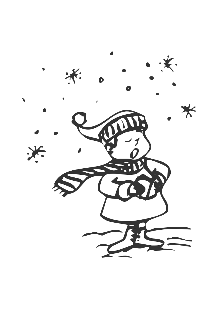 Boy Singing Christmas Carol Song Free SVG File - SvgHeart.com