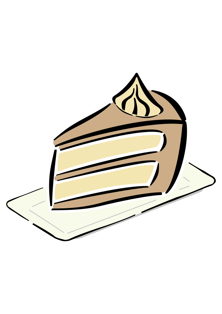 Cake Slice Vector Clipart / Outline & Stamp Drawing - Etsy Canada