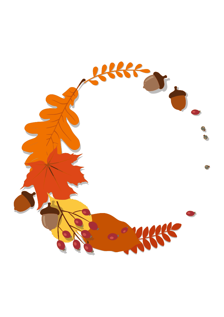 Download Fall Leaf Wreath Monogram Free SVG File - SvgHeart.com