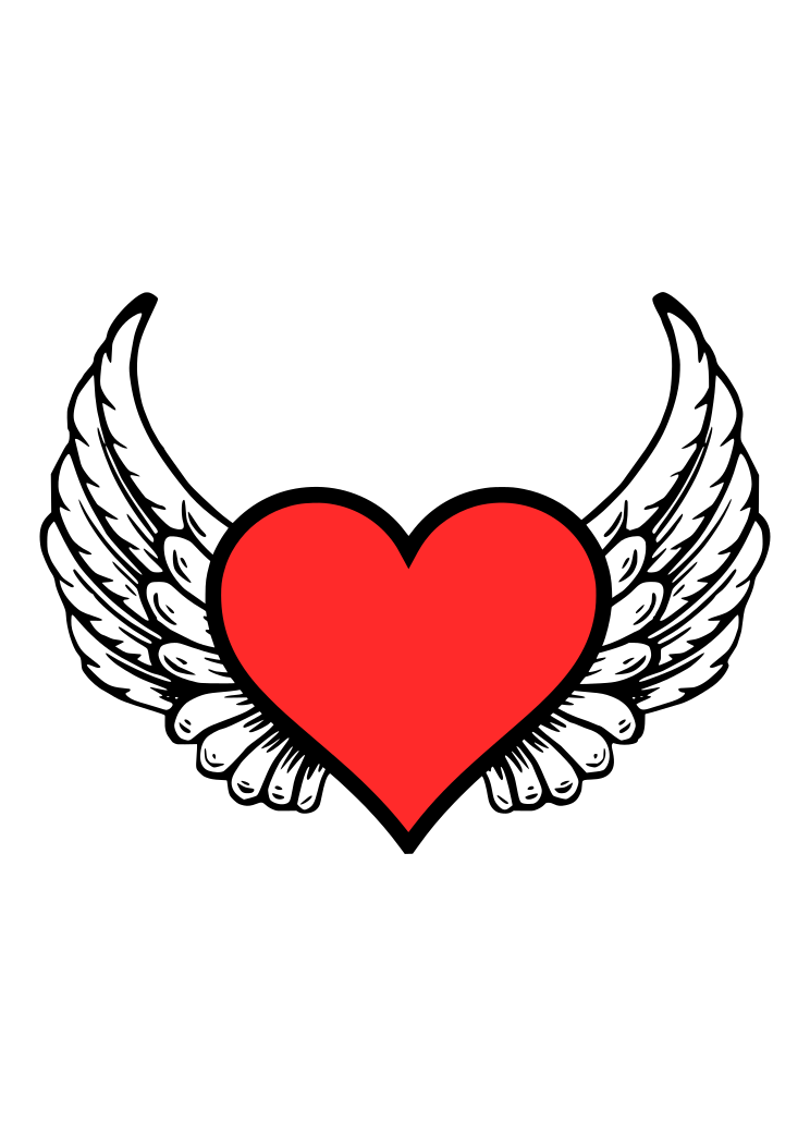 Heart With Wings Clipart Free SVG File - SvgHeart.com
