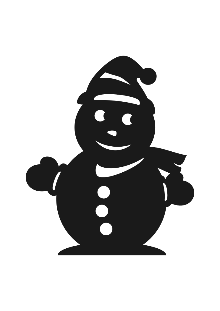 Snowman Silhouette, Winter - free svg file for members - SVG Heart