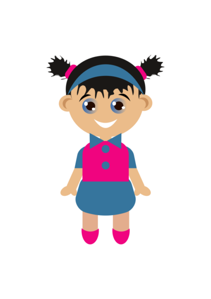 Cute Girl Clipart Free SVG File