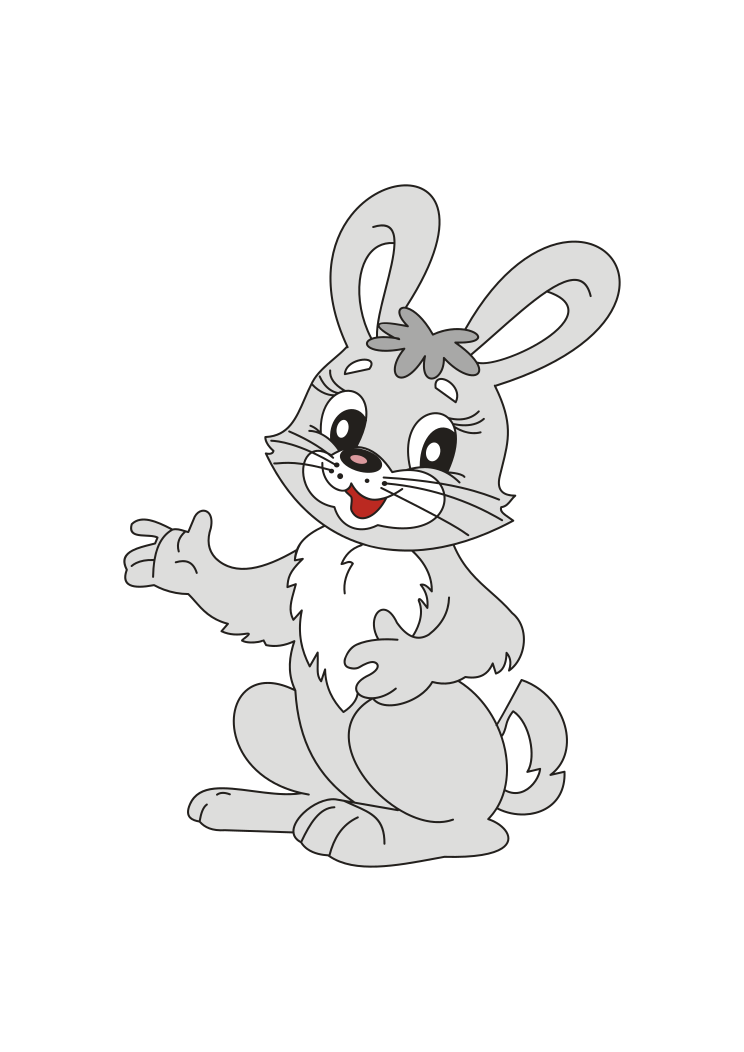 black and white rabbit clipart