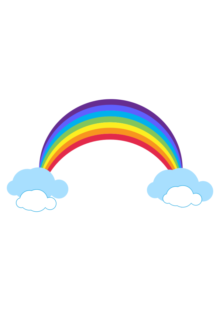 Rainbow And Clouds Clipart Free Svg File Svg Heart