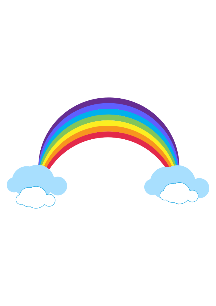 Download Rainbow And Clouds Clipart Free SVG File - SvgHeart.com