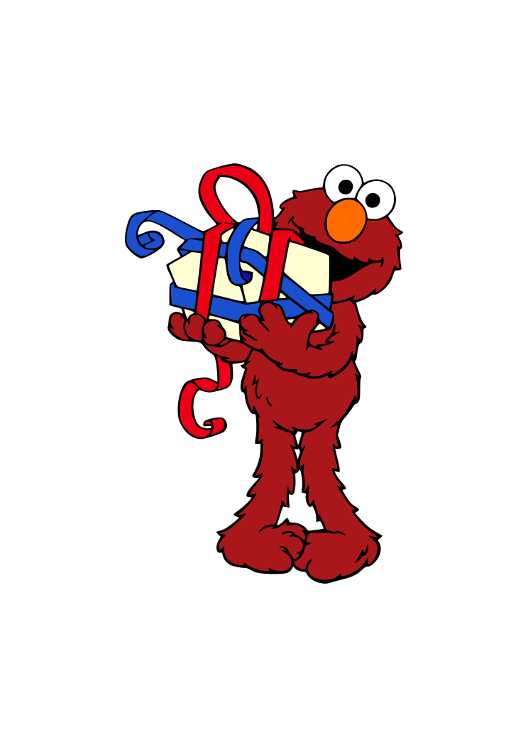 Sesame Street Elmo With Gift Free Svg File Svgheart Com