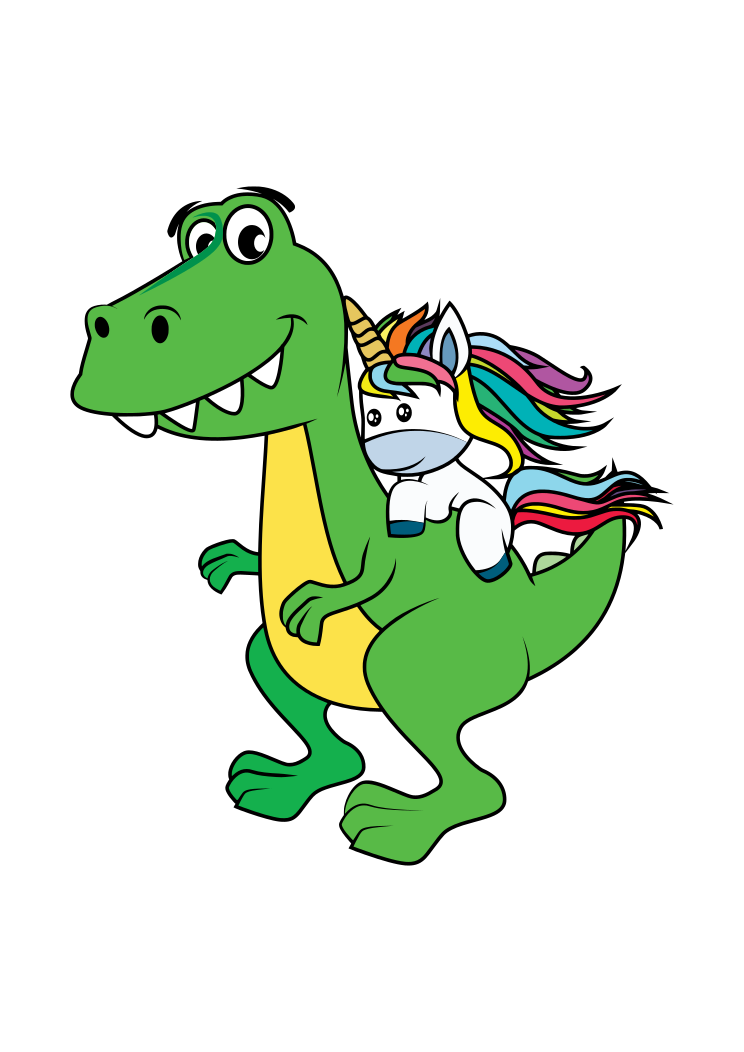 Unicorn Riding On T Rex Dinosaur Free Svg File Svgheart Com