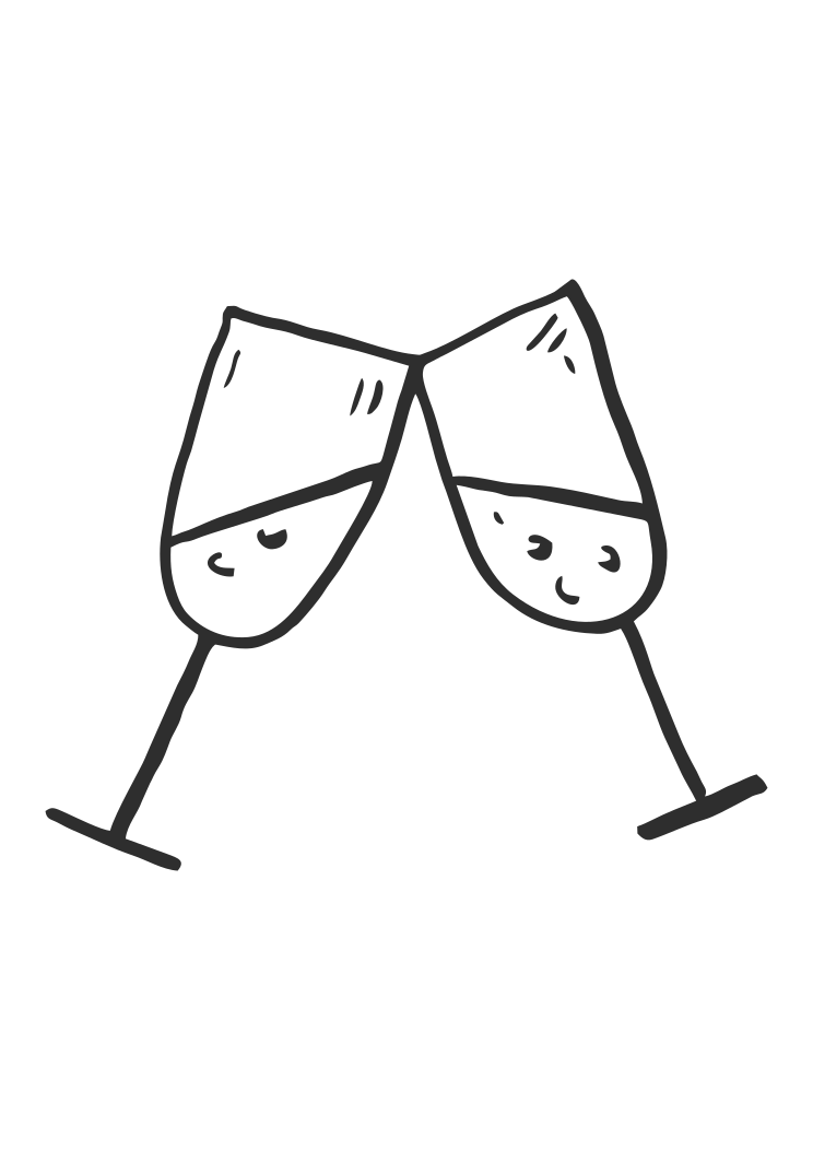 Champagne Glass SVG / Champagne Clink / Wine Glass SVG / Alcohol SVG /  Celebration Svg / Png / Champagne Flute Instagram Highlight 