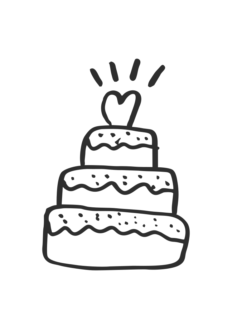 Download Wedding Cake with Heart Topper Free SVG File - SvgHeart.com