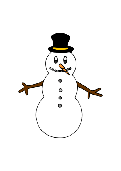 Snowman Wearing Hat Clipart Free SVG File - SVG Heart