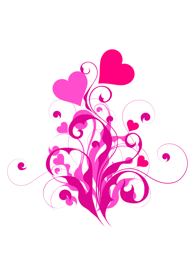 Download Fancy Ornamental Floral Hearts Clipart Free SVG File ...