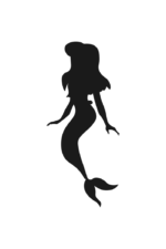 Female Mermaid Silhouette - free svg file for members - SVG Heart