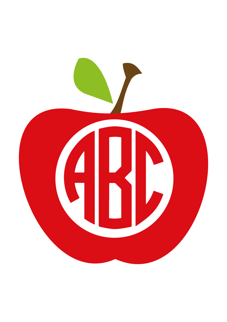 Download Monogram Apple With Abc Clipart Free Svg File Svgheart Com