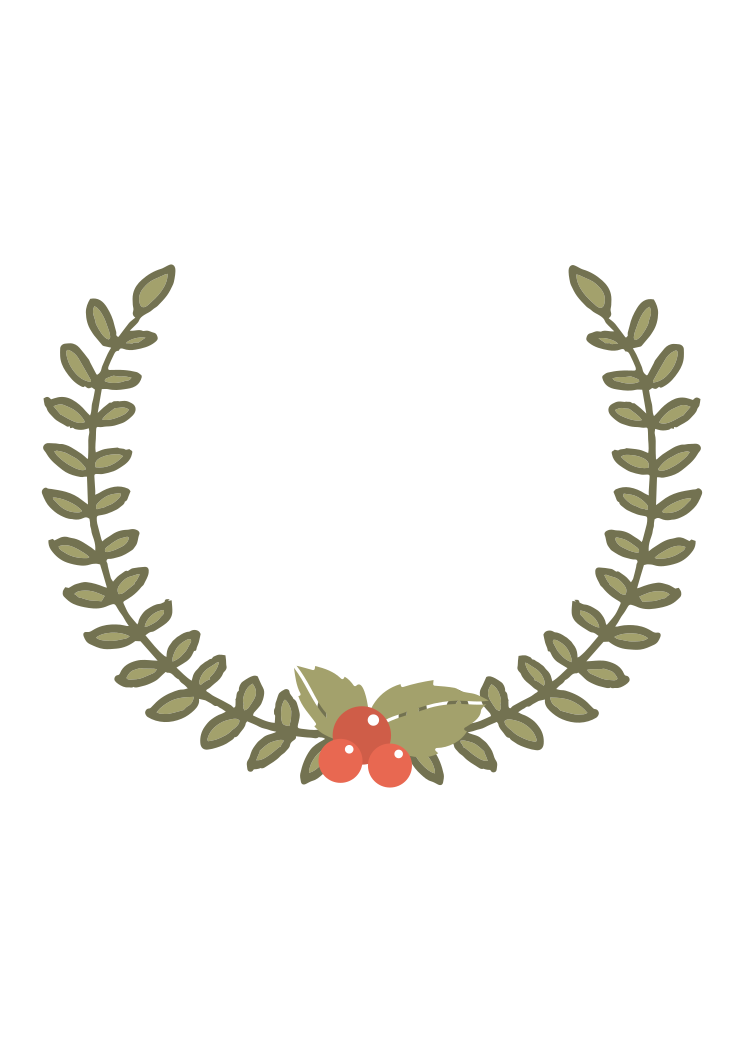 Download Half Ornamental Wreath with Strawberries Clipart Free SVG ...