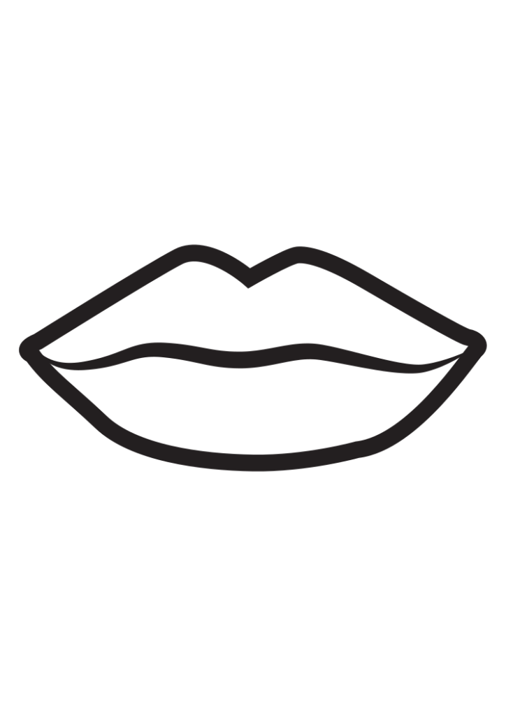 Lips Outline Free SVG File - SVG Heart