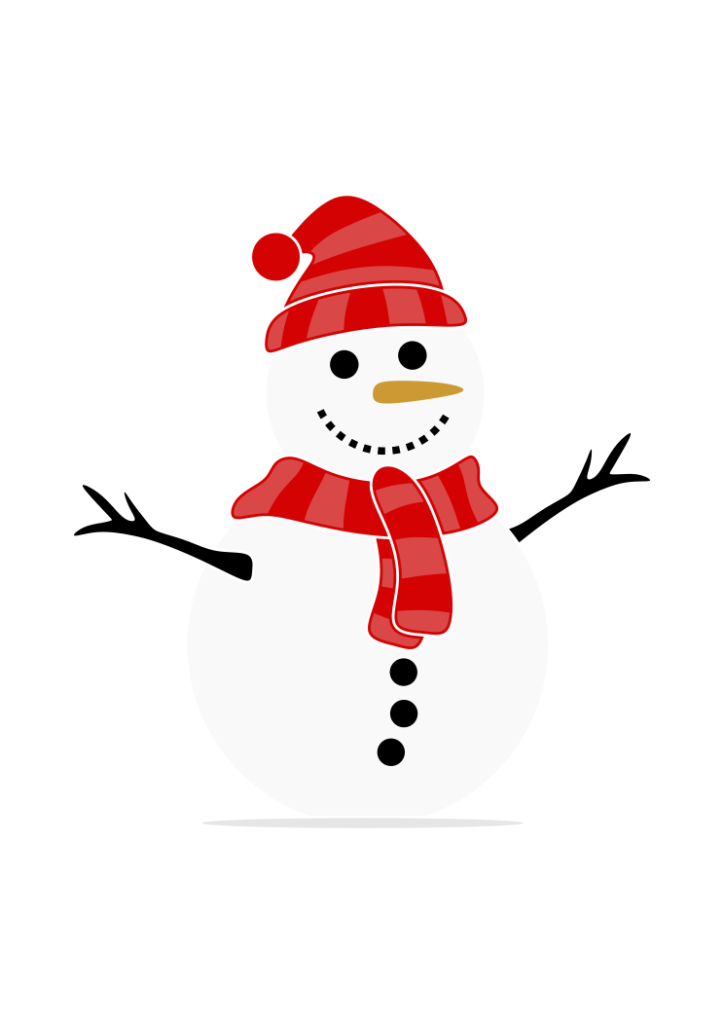 Snowman with Christmas Cap and Scarf Clipart - free svg file for ...