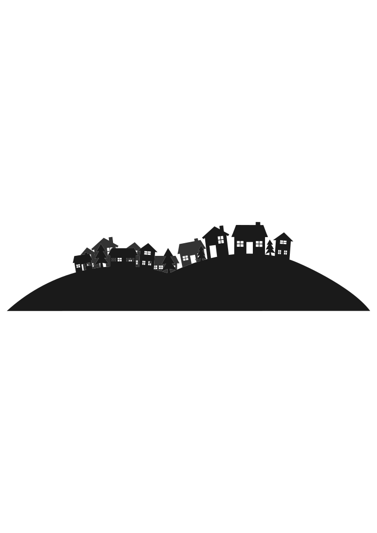 Download Village Houses On Hill Silhouette Free Svg File Svgheart Com