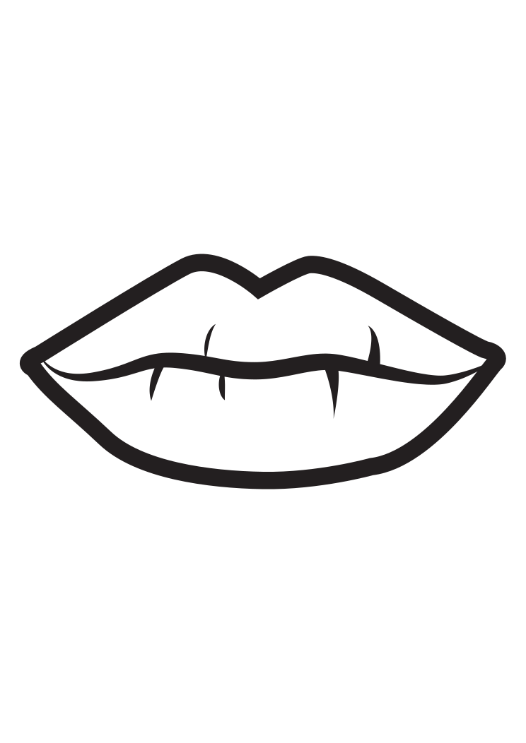 Download Lips Black And White Outline Free Svg File Svgheart Com