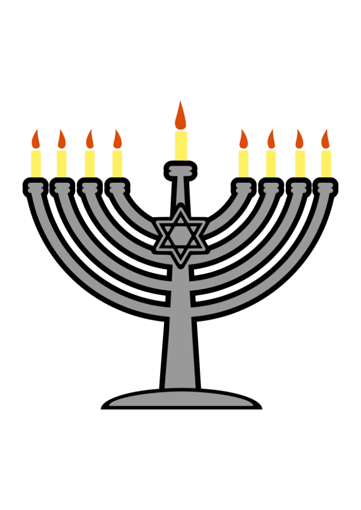 Menorah Hanukkah Chanukah Candles Clipart Free SVG File - SVG Heart