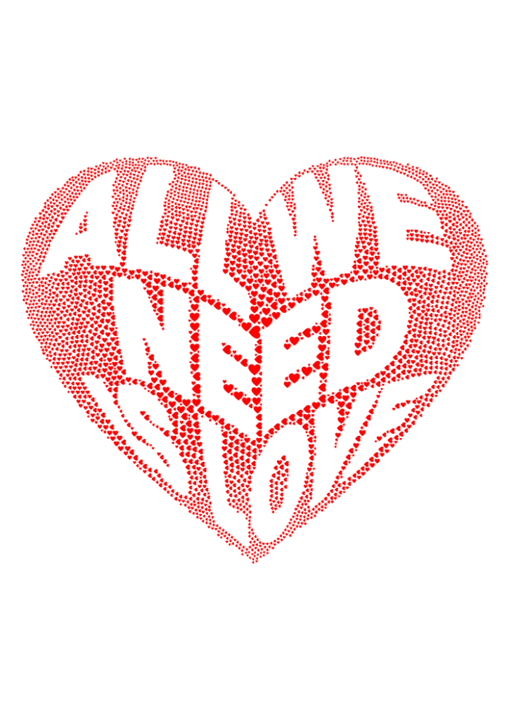 Download All We Need is Love Heart Shape Clipart Free SVG File ...