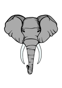 Elephant Head Clipart Free SVG File - SVG Heart