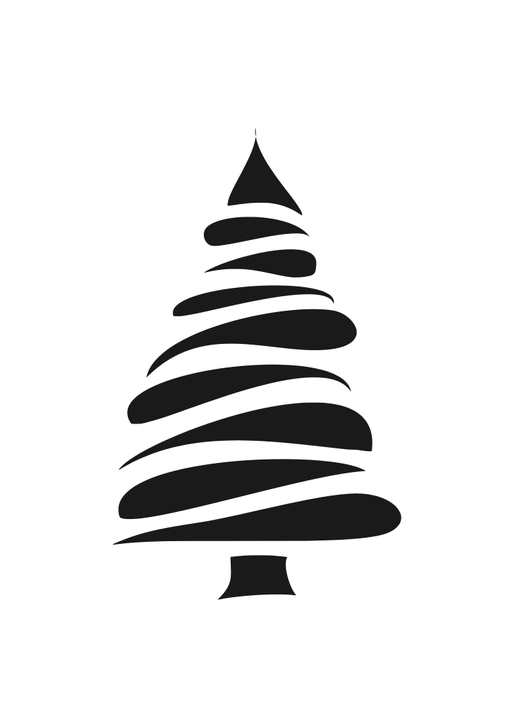 Download Christmas Tree Art Black And White Clipart Free Svg File Svgheart Com