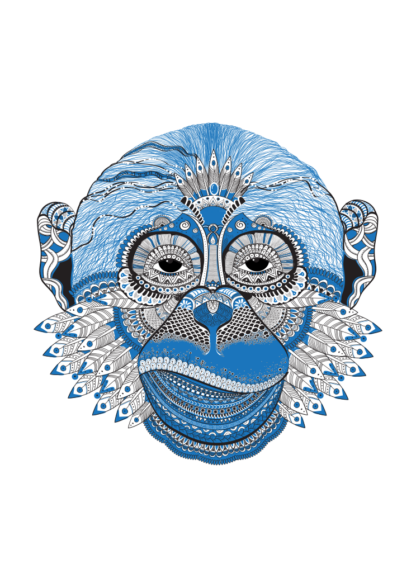 Monkey Head Mandala Zentangle Clipart Free SVG File ...