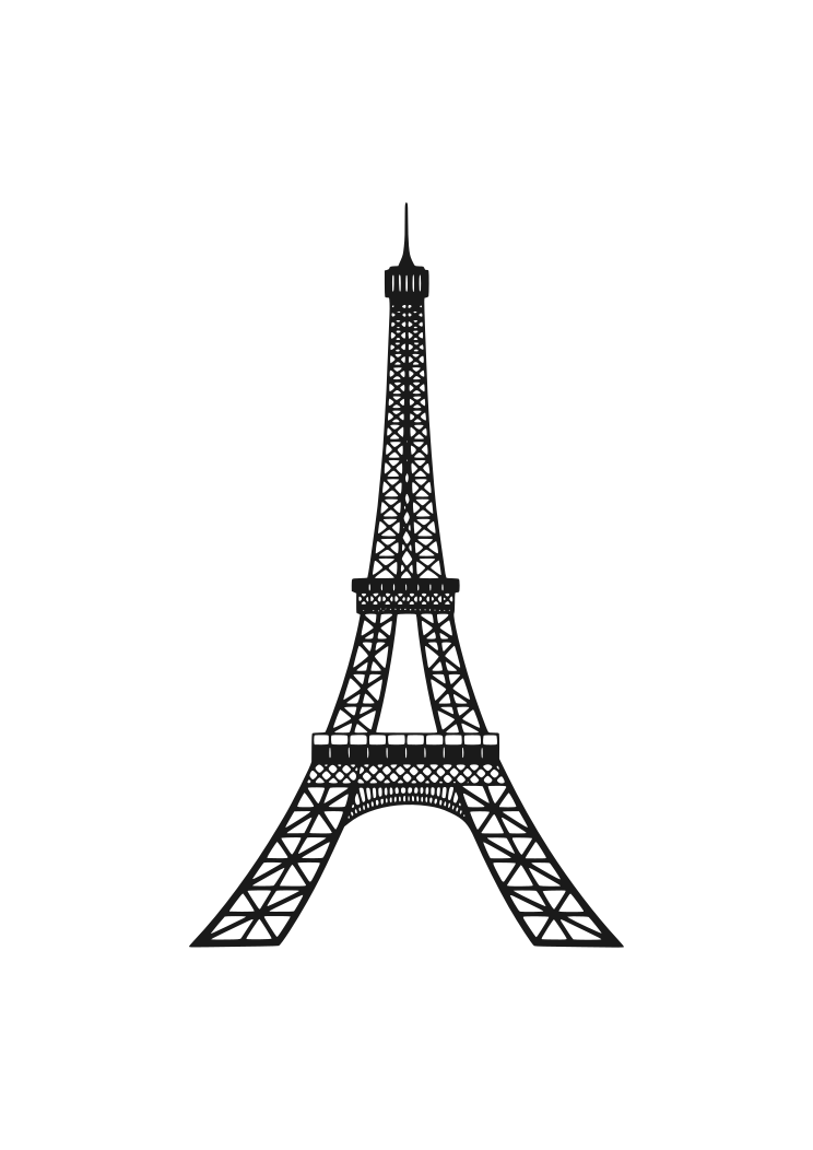 Download Eiffel Tower Black And White Clipart Free Svg File Svgheart Com