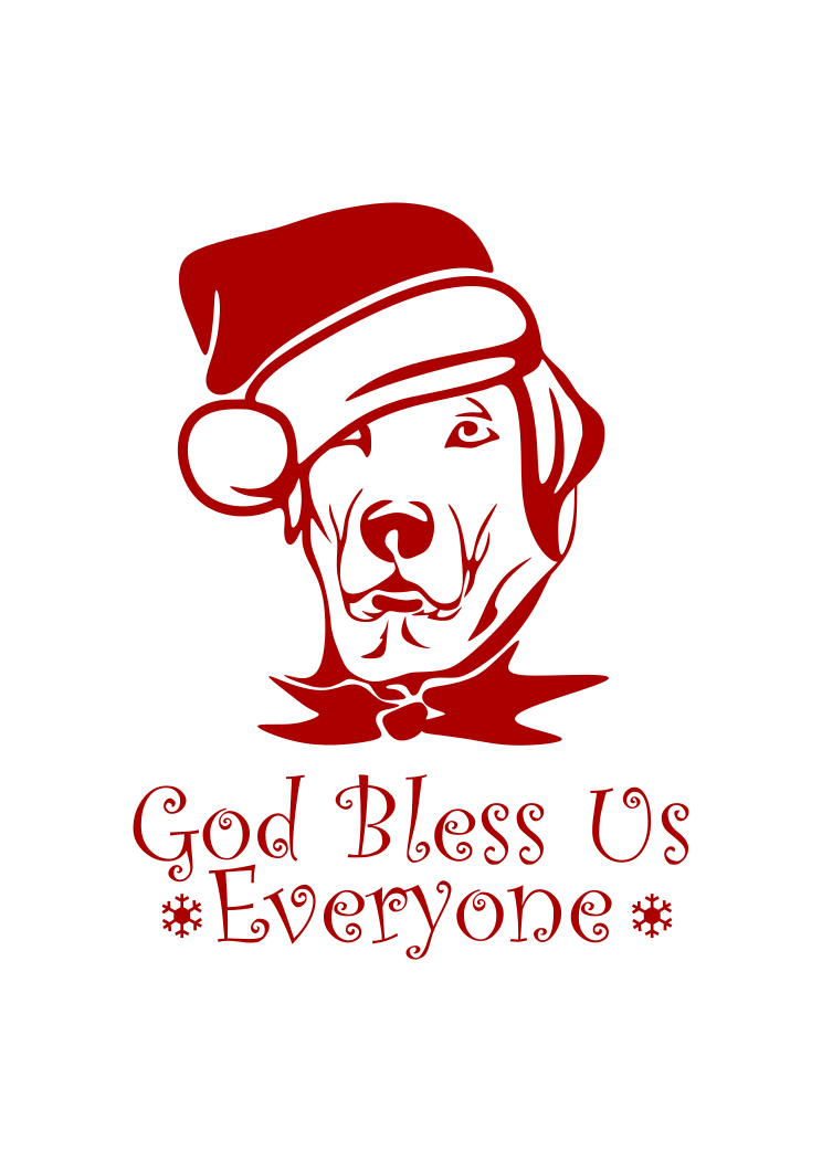 Download God Bless Us Everyone Christmas Dog Clipart Free Svg File Svgheart Com