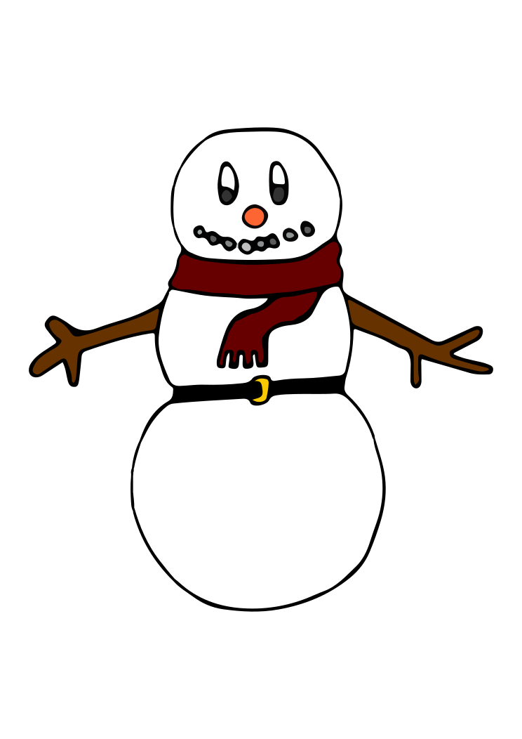 Download Snowman With Scarf Clipart Free Svg File Svgheart Com