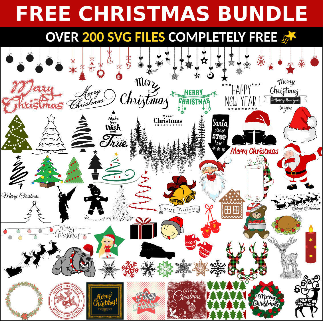 Download Christmas Bundle - Over 200 Free SVG Files - SvgHeart.com