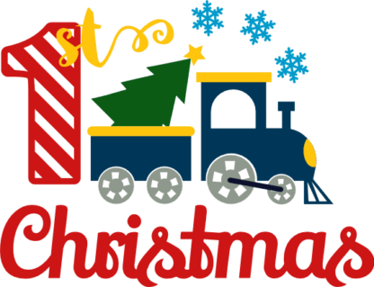 1st-christmas-train-with-tree-newborn-baby-free-svg-file-SvgHeart.Com