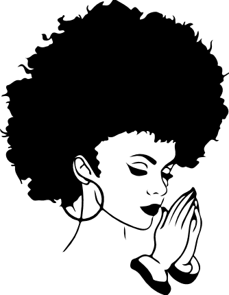 afro girl praying, black woman free svg file - SVG Heart