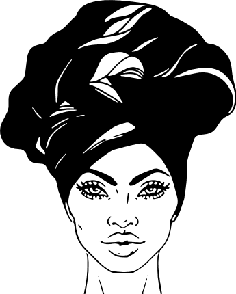 afro woman with head wrap, black lady free svg file - SVG Heart