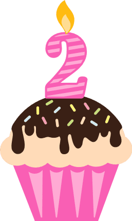 cupcake, 2nd birthday free svg file - SVG Heart