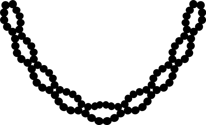 bead, pearl necklace silhouette free svg file - SVG Heart