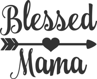 blessed-mama-heart-with-arrow-pregnant-mom-free-svg-file-SvgHeart.Com