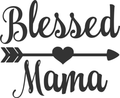 blessed-mama-heart-with-arrow-pregnant-mom-free-svg-file-SvgHeart.Com