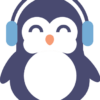 boy-penguin-with-headphone-monogram-frame-free-svg-file-SvgHeart.Com
