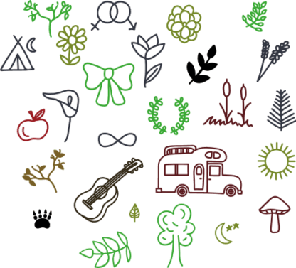 camping-elements-bundle-bus-guitar-leaves-free-svg-file-SvgHeart.Com