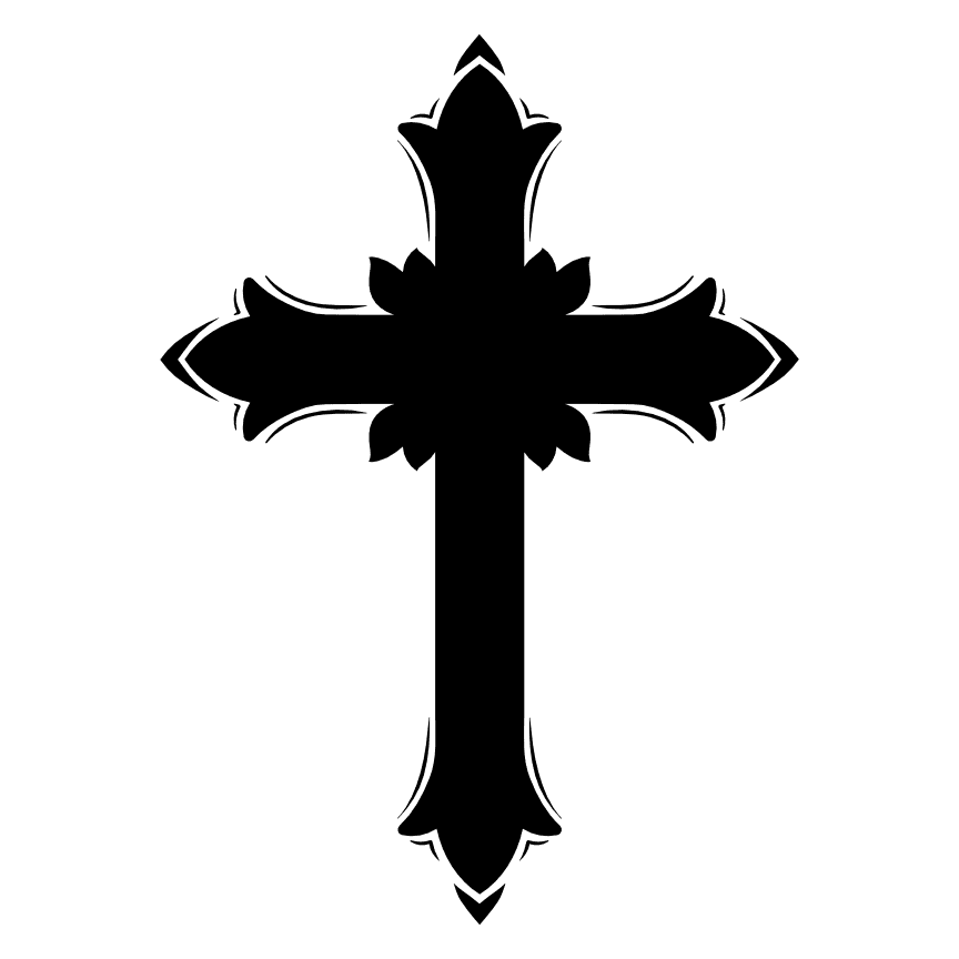 Christian Cross silhouette, Religious Free Svg File - SVG Heart