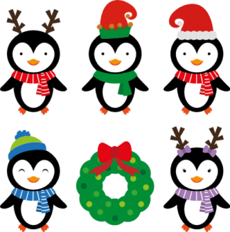 christmas-penguins-bundle-wreath-winter-free-svg-file-SvgHeart.Com